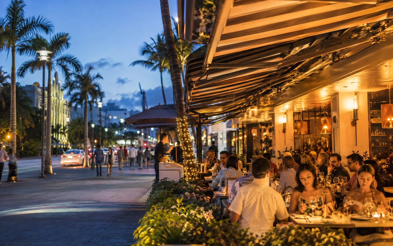 Editorial illustration: an evening in Miami